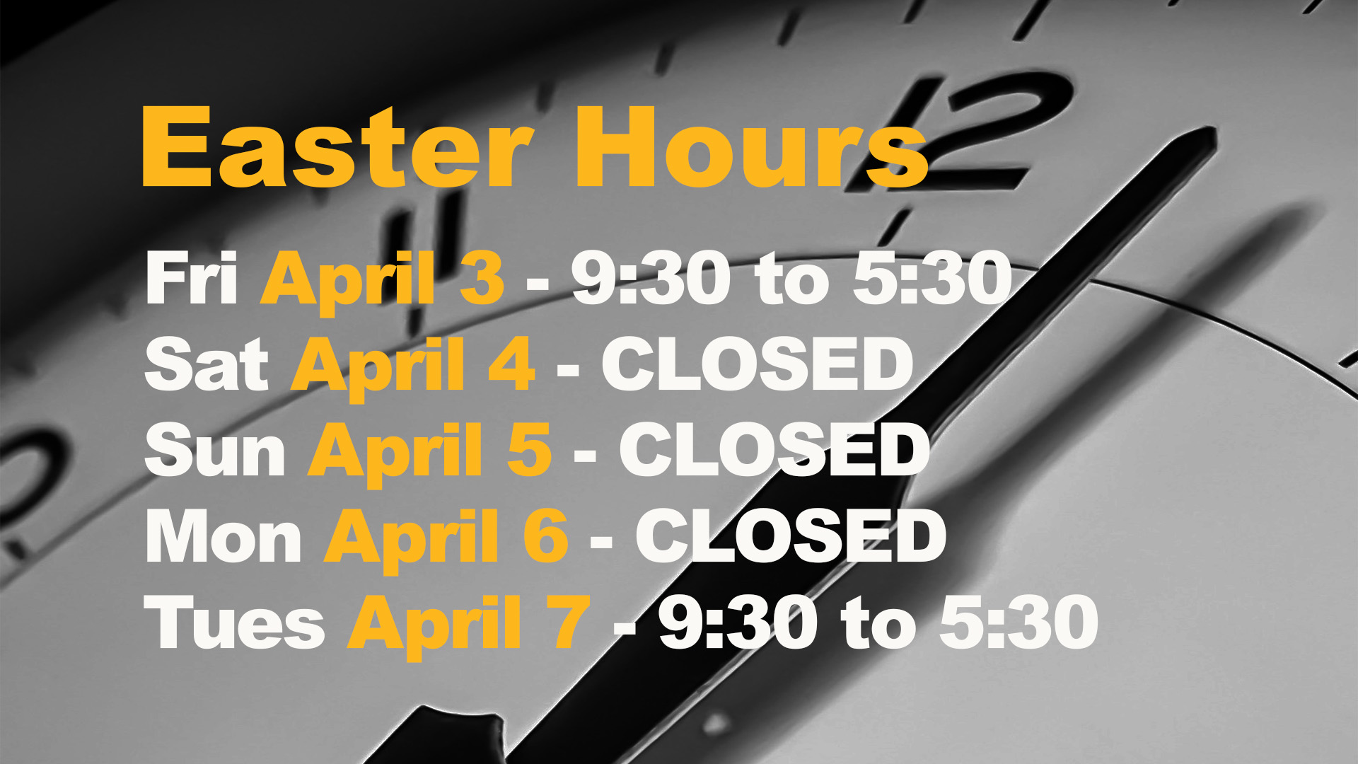 Easter Hours