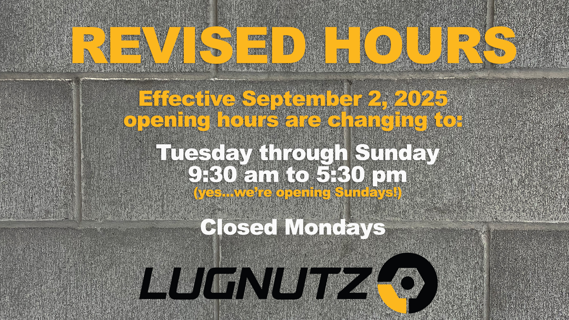 New opening hours